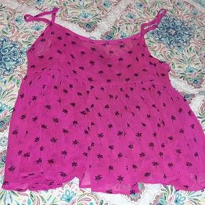 Torrid 2 bright pink sheer babydoll cami tank top